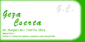 geza cserta business card